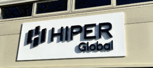 The main sign at HIPER Global UK in Reading