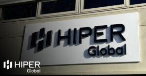 The main sign at HIPER Global UK in Reading - including the HIPER Global logo