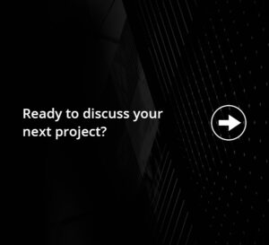 A call-to-action placeholder for HIPER Global - "Ready to discuss your next project?"